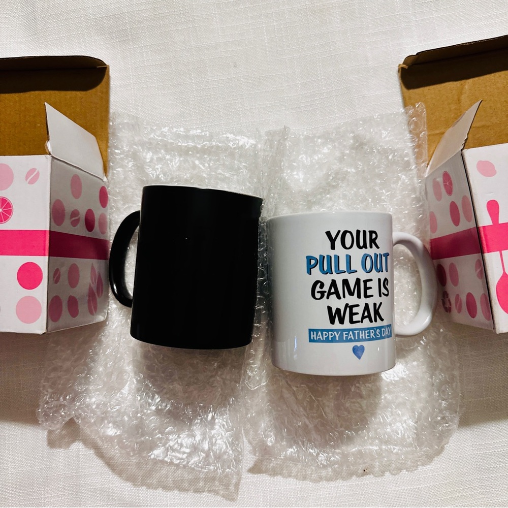 NEW TWO Happy Father's Day. Charging Color Heat Reveal Coffee Tea Mugs